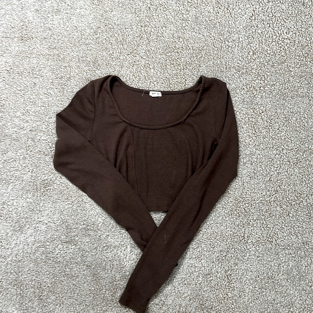 Brown Cropped long sleeve
